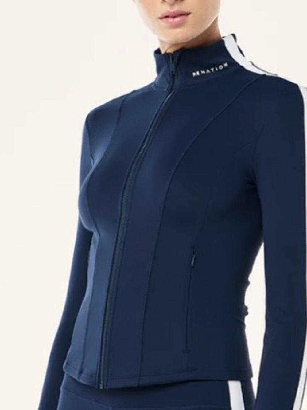 NWT Highgate zip jacket in dark navy & optic white XXS